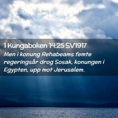Picture 02 - 1 Kungaboken 14:25 SV1917 - Men i konung Rehabeams femte regeringsår drog - Bible Verse Picture