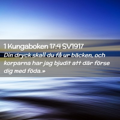 Picture 02 - 1 Kungaboken 17:4 SV1917 - Din dryck skall du få ur bäcken, och korparna - Bible Verse Picture