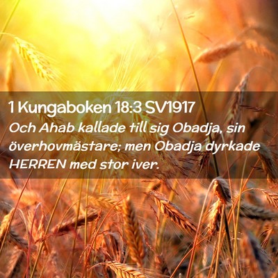 Picture 02 - 1 Kungaboken 18:3 SV1917 - Och Ahab kallade till sig Obadja, sin - Bible Verse Picture