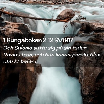 Picture 02 - 1 Kungaboken 2:12 SV1917 - Och Salomo satte sig på sin fader Davids tron, - Bible Verse Picture