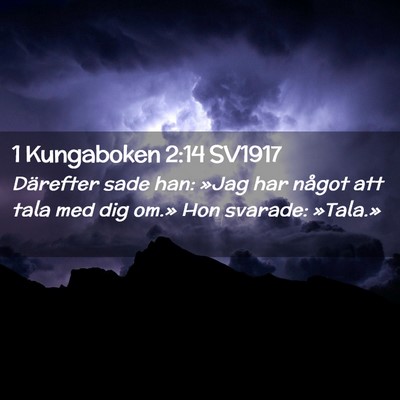 Picture 02 - 1 Kungaboken 2:14 SV1917 - Därefter sade han: »Jag har något att tala med - Bible Verse Picture
