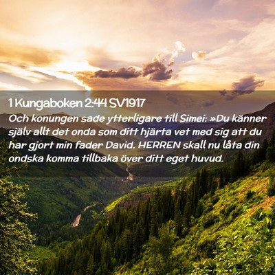 Picture 02 - 1 Kungaboken 2:44 SV1917 - Och konungen sade ytterligare till Simei: »Du - Bible Verse Picture