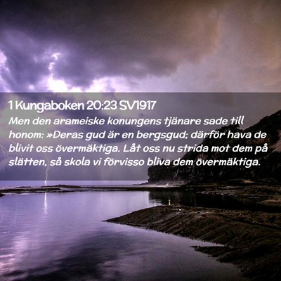 Picture 02 - 1 Kungaboken 20:23 SV1917 - Men den arameiske konungens tjänare sade till - Bible Verse Picture