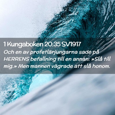 Picture 02 - 1 Kungaboken 20:35 SV1917 - Och en av profetlärjungarna sade på HERRENS - Bible Verse Picture
