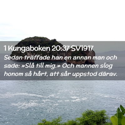 Picture 02 - 1 Kungaboken 20:37 SV1917 - Sedan träffade han en annan man och sade: »Slå - Bible Verse Picture