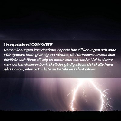 Picture 02 - 1 Kungaboken 20:39 SV1917 - När nu konungen kom därfram, ropade han till - Bible Verse Picture