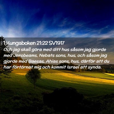 Picture 02 - 1 Kungaboken 21:22 SV1917 - Och jag skall göra med ditt hus såsom jag - Bible Verse Picture