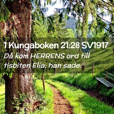 Picture 02 - 1 Kungaboken 21:28 SV1917 - Då kom HERRENS ord till tisbiten Elia; han - Bible Verse Picture