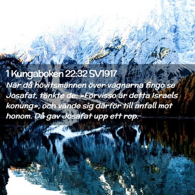 Picture 02 - 1 Kungaboken 22:32 SV1917 - När då hövitsmännen över vagnarna fingo se - Bible Verse Picture