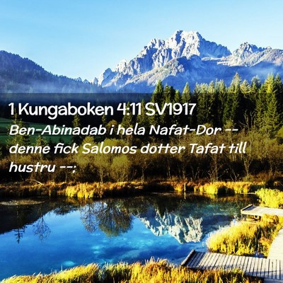 Picture 02 - 1 Kungaboken 4:11 SV1917 - Ben-Abinadab i hela Nafat-Dor -- denne fick - Bible Verse Picture