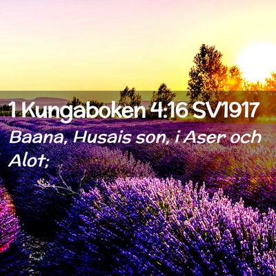 Picture 02 - 1 Kungaboken 4:16 SV1917 - Baana, Husais son, i Aser och - Bible Verse Picture