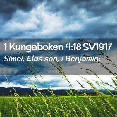 Picture 02 - 1 Kungaboken 4:18 SV1917 - Simei, Elas son, i - Bible Verse Picture