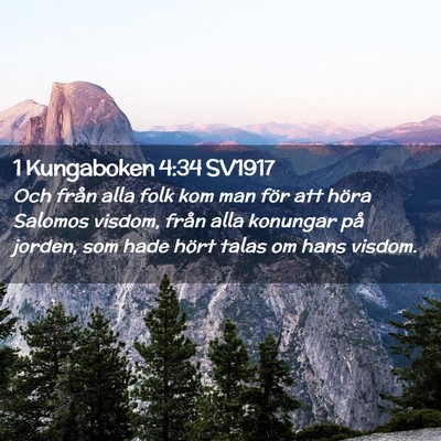 Picture 02 - 1 Kungaboken 4:34 SV1917 - Och från alla folk kom man för att höra - Bible Verse Picture