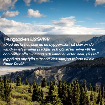 Picture 02 - 1 Kungaboken 6:12 SV1917 - »Med detta hus som du nu bygger skall så ske: - Bible Verse Picture