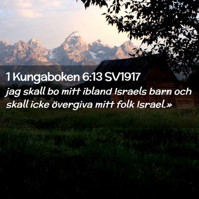 Picture 02 - 1 Kungaboken 6:13 SV1917 - jag skall bo mitt ibland Israels barn och skall - Bible Verse Picture