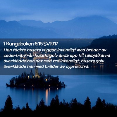 Picture 02 - 1 Kungaboken 6:15 SV1917 - Han täckte husets väggar invändigt med bräder - Bible Verse Picture