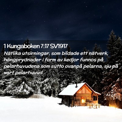 Picture 02 - 1 Kungaboken 7:17 SV1917 - Nätlika utsirningar, som bildade ett nätverk, - Bible Verse Picture