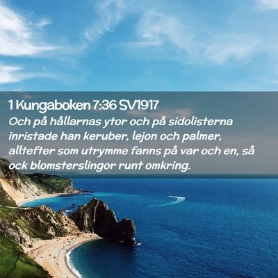 Picture 02 - 1 Kungaboken 7:36 SV1917 - Och på hållarnas ytor och på sidolisterna - Bible Verse Picture