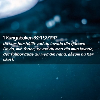 Picture 02 - 1 Kungaboken 8:24 SV1917 - du som har hållit vad du lovade din tjänare - Bible Verse Picture
