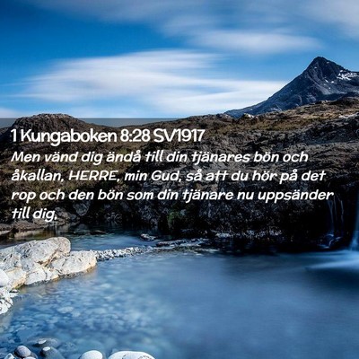 Picture 02 - 1 Kungaboken 8:28 SV1917 - Men vänd dig ändå till din tjänares bön och - Bible Verse Picture