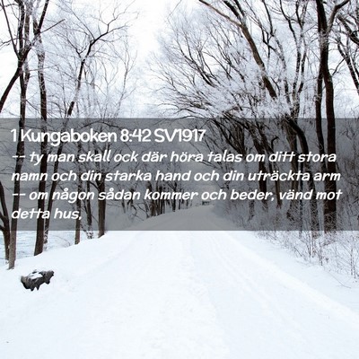 Picture 02 - 1 Kungaboken 8:42 SV1917 - -- ty man skall ock där höra talas om ditt - Bible Verse Picture