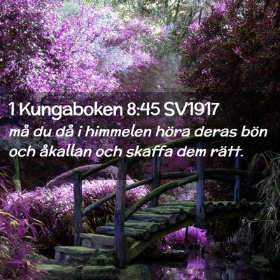 Picture 02 - 1 Kungaboken 8:45 SV1917 - må du då i himmelen höra deras bön och - Bible Verse Picture