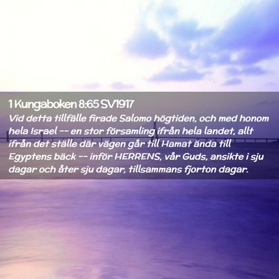 Picture 02 - 1 Kungaboken 8:65 SV1917 - Vid detta tillfälle firade Salomo högtiden, och - Bible Verse Picture