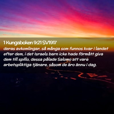 Picture 02 - 1 Kungaboken 9:21 SV1917 - deras avkomlingar, så många som funnos kvar i - Bible Verse Picture