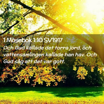 Picture 02 - 1 Mosebok 1:10 SV1917 - Och Gud kallade det torra jord, och - Bible Verse Picture