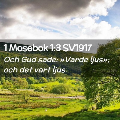 Picture 02 - 1 Mosebok 1:3 SV1917 - Och Gud sade: »Varde ljus»; och det vart - Bible Verse Picture