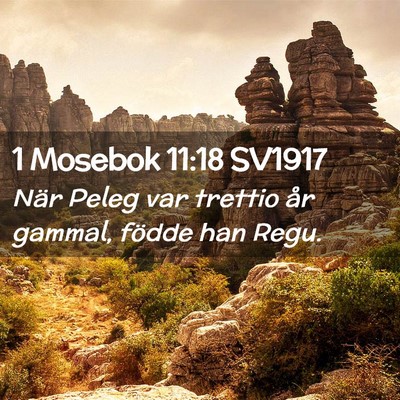 Picture 02 - 1 Mosebok 11:18 SV1917 - När Peleg var trettio år gammal, födde han - Bible Verse Picture