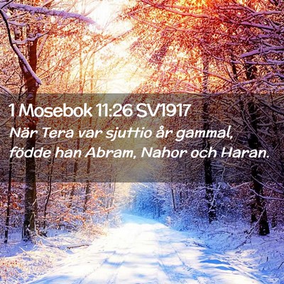 Picture 02 - 1 Mosebok 11:26 SV1917 - När Tera var sjuttio år gammal, födde han - Bible Verse Picture