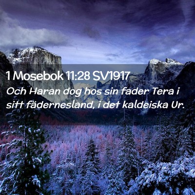 Picture 02 - 1 Mosebok 11:28 SV1917 - Och Haran dog hos sin fader Tera i sitt - Bible Verse Picture