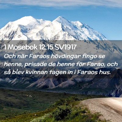 Picture 02 - 1 Mosebok 12:15 SV1917 - Och när Faraos hövdingar fingo se henne, - Bible Verse Picture
