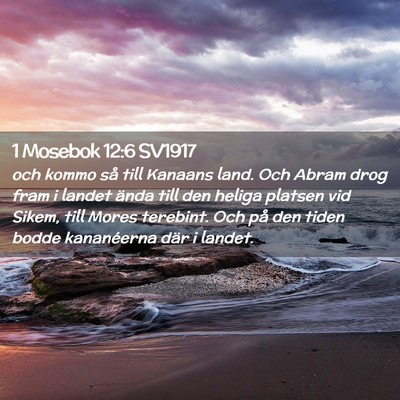 Picture 02 - 1 Mosebok 12:6 SV1917 - och kommo så till Kanaans land. Och Abram drog - Bible Verse Picture