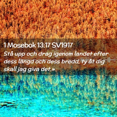 Picture 02 - 1 Mosebok 13:17 SV1917 - Stå upp och drag igenom landet efter dess längd - Bible Verse Picture