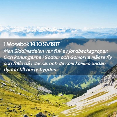 Picture 02 - 1 Mosebok 14:10 SV1917 - Men Siddimsdalen var full av jordbecksgropar. Och - Bible Verse Picture