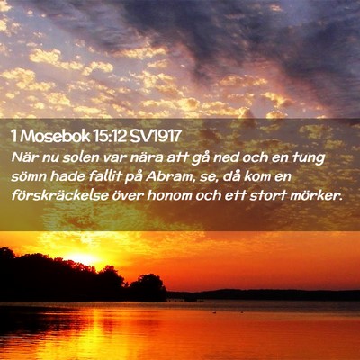 Picture 02 - 1 Mosebok 15:12 SV1917 - När nu solen var nära att gå ned och en tung - Bible Verse Picture