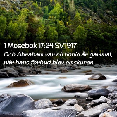 Picture 02 - 1 Mosebok 17:24 SV1917 - Och Abraham var nittionio år gammal, när hans - Bible Verse Picture