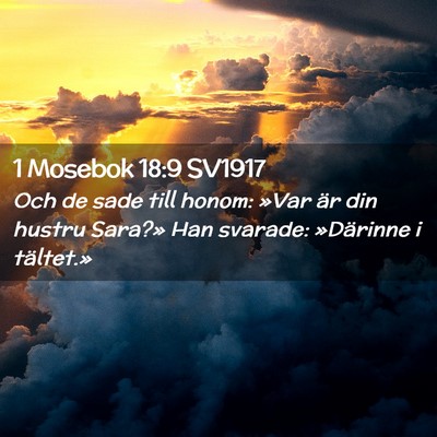 Picture 02 - 1 Mosebok 18:9 SV1917 - Och de sade till honom: »Var är din hustru - Bible Verse Picture