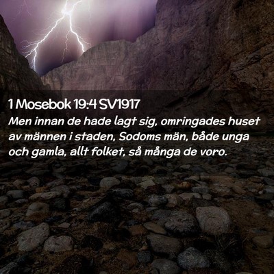 Picture 02 - 1 Mosebok 19:4 SV1917 - Men innan de hade lagt sig, omringades huset av - Bible Verse Picture