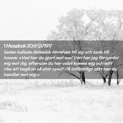 Picture 02 - 1 Mosebok 20:9 SV1917 - Sedan kallade Abimelek Abraham till sig och sade - Bible Verse Picture