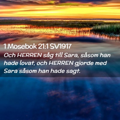 Picture 02 - 1 Mosebok 21:1 SV1917 - Och HERREN såg till Sara, såsom han hade lovat, - Bible Verse Picture