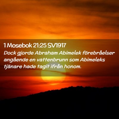 Picture 02 - 1 Mosebok 21:25 SV1917 - Dock gjorde Abraham Abimelek förebråelser - Bible Verse Picture