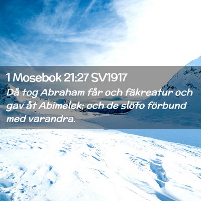 Picture 02 - 1 Mosebok 21:27 SV1917 - Då tog Abraham får och fäkreatur och gav åt - Bible Verse Picture