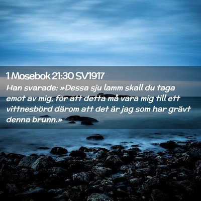 Picture 02 - 1 Mosebok 21:30 SV1917 - Han svarade: »Dessa sju lamm skall du taga emot - Bible Verse Picture