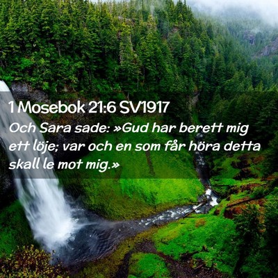 Picture 02 - 1 Mosebok 21:6 SV1917 - Och Sara sade: »Gud har berett mig ett löje; - Bible Verse Picture