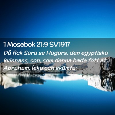Picture 02 - 1 Mosebok 21:9 SV1917 - Då fick Sara se Hagars, den egyptiska kvinnans, - Bible Verse Picture