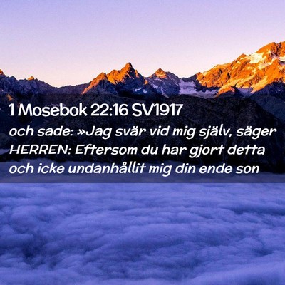 Picture 02 - 1 Mosebok 22:16 SV1917 - och sade: »Jag svär vid mig själv, säger - Bible Verse Picture