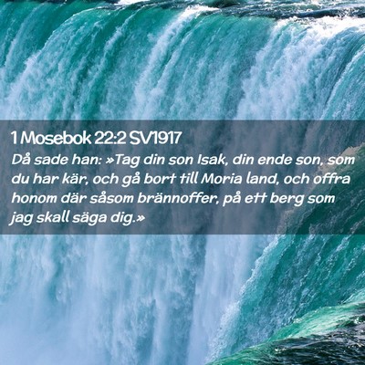 Picture 02 - 1 Mosebok 22:2 SV1917 - Då sade han: »Tag din son Isak, din ende son, - Bible Verse Picture